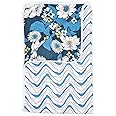 Divine Casa 120 GSM Microfiber Single Dohar | Soft & Lightweight Throw Blanket | Cozy & Breathable | All-Season Comfort | 210 x 140 CM | Floral Pattern | Galaxy Blue & White