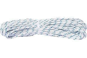 ANTICA CORDERIA MARRA DAL 1896 Antica Corderia Marra – Tresse nautique de 6 mm en écheveau de 30 m, blanche avec marque bleue