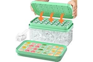 AZOMKER Stampo Ghiaccio Silicone con Coperchio,facile da rilasciare e riutilizzabile, senza BPA, grande stampo per cubetti di ghiaccio, per cocktail, whisky, succhi di frutta, cioccolatini (Verde-28)