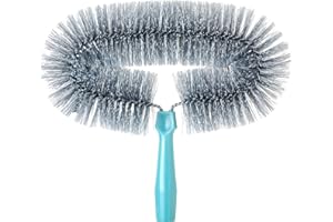 Vigar - Plumero - para Limpiar Techos, Ventiladores y Muebles Altos - 31 x 8 x 30 cm - Cepillo Atrapapolvo Multiusos - Gris y Azul