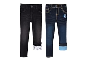WEICHERS 2er Pack Kinder Thermohosen Jeanshose Jeans Mädchen Jungen Hose warm gefüttert Winterhose kuschelig 92-158