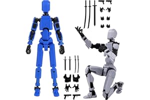 HNIEHEDT Figura T13, Titani 3D, Figura d'azione Titan 13, Figura d'azione T13, Robot mobile multi-snodato con manichino stampato in 3D - Azione Lucky 13 (blue+gray)