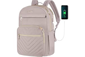 VANKEAN 15,6 pollici Laptop Backpack per le donne lavoro Laptop Bag moda con porta USB, impermeabile borsa zaini borse da viaggio alla moda Daypacks casual per la università, affari, rosa