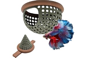 Blubber Cove BettaPod Betta Hammock & Floating Hide with Feeder Insert | Betta Cave, Log & Hideout for Shrimp & Nano Tanks | 