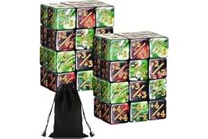 APOMOONS 48 Pieces Dice Counters Token Dice D6 Dice Cube Loyalty Dice with 1 Storage, Counter Dice Compatible with MTG, CCG, Card Gaming Accessory, 2 Styles