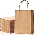 HURUC 30 Pcs Brown Paper Bags With Handles,130GSM Large Paper Gift Bags, Eco-Friendly Kraft Shopping Carrier Bags for Wedding, Christmas, Easter, Birthday Parties & Merchandise Retail 25x31x12cm