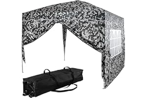 Instent® Basic 3 x 3 m folding gazebo, aluminium gazebo, waterproof (SGS-tested) + UV protection 50+ (Tested by the German Technical Supervisory Association, Rheinland), incl. Accessories, Choice of colours: Side panels - Colours: white champagne, blue, green, burgundy, anthracite., 3 x 3 m + trolley + 2 side panels, Urban camouflage