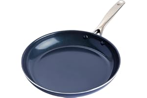 Blue Diamond Cookware Diamante Infuso Ceramica Antiaderente Padella da 32 cm, Senza PFAS, Induzione, Lavabile in Lavastoviglie, Sicuro al Forno, Blu