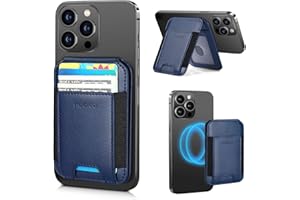 nuoku Leder Wallet für Magsafe, Kompatibel mit Magsafe Kartenhalter für iPhone 15/14/13/12 Serien, Nicht kompatibel mit 13 mini/12 Mini, Maximal passen 8 Karten