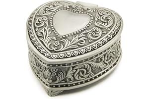 Falado Wingostore - Caja de música de aleación de metal en relieve con movimiento dorado para Navidad/cumpleaños/día de San Valentín (HearShapedMetalMHWGo, My heart will go on)