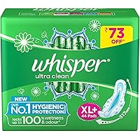 Whisper Ultra Clean Sanitary Pads - 44 Pieces (XL Plus)