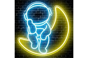 LPHIANX Astronaut Neon Signs for Wall Decor, Dimmable LED Neon Signs for Gaming Room Bedroom Family Birthday Bar Wedding Party Night Light, Neon Sign Customizable