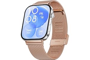 Hiseus Pasek kompatybilny z Huawei Watch Fit 3, metalowy pasek ze stali nierdzewnej kompatybilny z Huawei Watch Fit 3