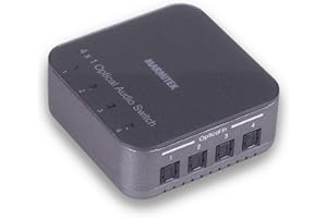 Switch Audio Toslink - Marmitek Connect TS41 - Audio Optical - 4 IN / 1 Out - S/PDIF - Frecuencia de Muestreo de 192 kHz - Dolby Digital - DTS - Interruptor Para Cable de Fibra Óptica - Control Remoto