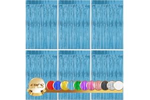 DAITY Lametta Vorhänge 6pcs Glitzervorhang, 6pcs Glitzervorhang Fringe, Folienfransen Vorhang 1m x 2m für Geburtstage Festivals Party ​Bühnendekor