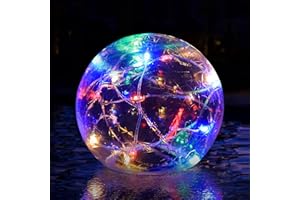 DeeprBlu Schwimmende Poolbeleuchtung Solar, Ø10cm Farbigen Solar Pool Lichter Kugeln, IP68 Wasserdicht Teichbeleuchtung, Mehrfarbig Schwimmende Solarleuchten für Pool Teich Garten Party Dekor-1Stück