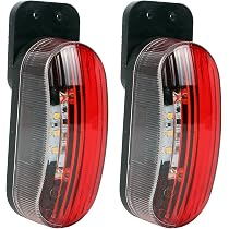 10 Feux De Gabarit LED Rouges 12/24V Pour Camion, Bus, Camping-car - Avec Support