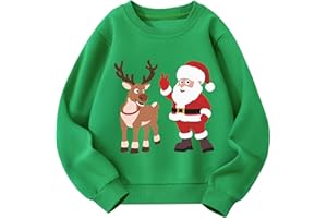 Pilipulu Sudaderas Navideñas Niños, Sudaderas sin Capucha para Niño y Niña, Sweatshirt de Algodón para Niña, Ropa Navideña para Infantil 2-7 Años