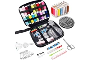 Gekamoyue 85 Pezzi Set Cucito, Accessori Portatile Kit, Include Aghi, Filo, Forbici, Misura, per Principianti, Casa, Viaggio e Emergenza Uso