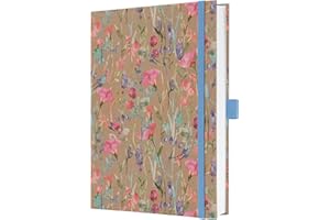 ‎SIGEL SIGEL JN853 Notizbuch A5 liniert, dickes 100 g Papier, Geschenkbuch Jolie, Hardcover aus Kraftpapier, 192 Seiten, Pure Wildflowers, vegan, aus nachhaltigem Papier