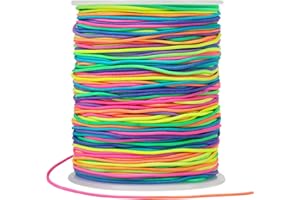 Vivifying 100M Bracelet String, 1mm Elastic for Bracelet Making, Elastic Cord for Jewelry, Necklace Making and DIY (Rainbow)