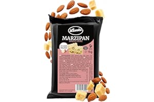 ‎LEMKE - FEINES BERLINER MARZIPAN SEIT 1902 Lemke Marzipanrohmasse Simply Pure 1 kg - Feines Berliner Rohmarzipan ohne Alkohol - 54% Mandelanteil - Marzipan Rohmasse zum Backen, für Pralinen & Desserts - Natürlich & purer Genuss