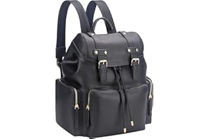 VS VOGSHOW Women's Backpacks Ladies Rucksack Shoulder Bags Fashion Waterproof PU Leather School Bags Dayback Black