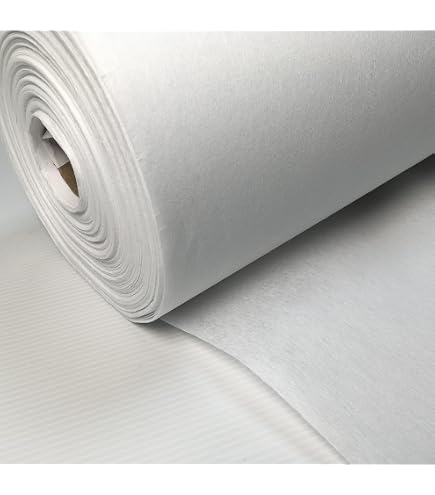 Tissu Thermocollant Coton Percale Blanc - 80cm De Large Vendu Au 0.50m - Pour Renfort Vêtements