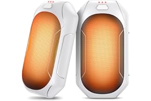 GIZMIFY Handwärmer, 2-in-1 wiederaufladbarer Elektrischer Handwärmer,2 Stück 5200mAh Tragbarer Taschenwärmer,3 Sekunden Heizung&10+ Stunden Lang Anhaltende Hitze für Outdoor-Sport Golf Camping Winter Geschenk
