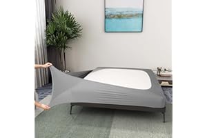 Alyvia Spring Box Spring Cover Full Size - Gonna da letto a 4 lati in jersey e tessuto elasticizzato per hotel e casa - Full XL, grigio chiaro