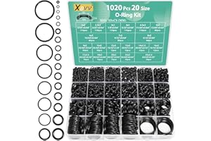 XBVV 1020 Pcs O Ring Kit 20 Size Nitrile Rubber O ring Assortment Set for Car Auto Vehicle Repair Faucet Plumbing Air or Gas Sealing Connections Resist Oil and Heat