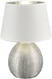 Lampe De Table Vintage Chao Zan - Abat-jour Lin, Base Céramique, Interrupteur Cordon (E27 Max 60W)