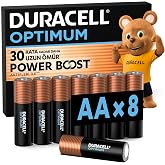 DURACELL OPTIMUM AA Alkalin Pil (8&rsquo;li Paket) &ndash; 1,5V | POWER BOOST AKTİFLERİ İLE 30 KATA KADAR DAHA UZUN &Ouml;M&Uuml;R Modern Cihazları
