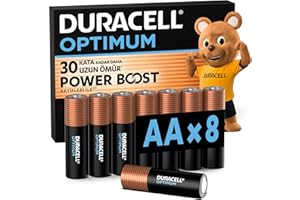 Duracell Optimum AA Alkalin Kalem Pil (8'li Paket) 1,5V - LR6 MX1500