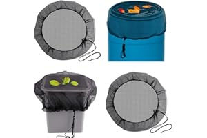 Bikasun 2 Pcs Filet pour Citerne de Pluie, Filet de Protection pour Tonneau de Pluie avec Cordon de Serrage, Filet de Protection Réglable, Protection Contre Les Moustiques et Les Feuilles