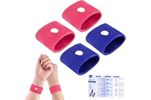 Zingso Muñequeras antináuseas de Viaje, 2 Pares de Bandas de Enfermedad por Movimiento