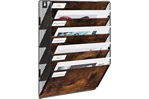 ‎EASYPAG EasyPAG 5 Fächer Zusammensetzen Metall Holz A4 Zeitschriftenhalter Wand Zeitschriften Wandhalter Aktenablage Dokumentenhalter Hängend Magazin Organizer Flyerhalter Prospektspender