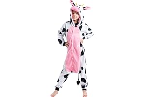 Spooktacular Creations Mucca Pigiama Costume da Animale Unisex di Peluche per Bambini