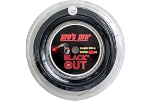 Pro's Pro BlackOut Bobine de corde de tennis Noir 1,28 mm x 200 m