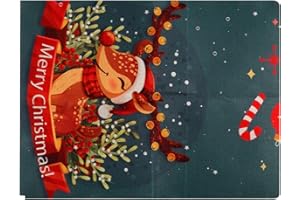 Rumyve Christmas Table Runner,Rectangular Linen Xmas Table Runner,Christmas Dinner Party Table Decoration for Santa,Reindeer,Snowmen,Trees(Stlye B)