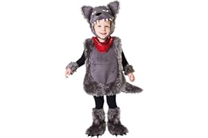 My Other Me - Disfraz infantil de Pequeño Lobo para niños, incluye capucha, chaleco, pañuelo, muñequeras y cubrebotas. Talla 5 a 6 años