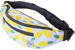 Vibe Festival Gear Sac Banane pour Homme et Femme –Plusieurs Couleurs– Sacoche Homme bandouliere Noir holographique Argent, Or pour Festivals, randonnée, Course à Pied, Cyclisme.