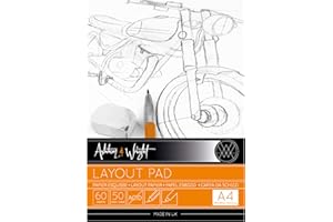 Ashton and Wright - A4 Semi Transparent Layout Pad - 50gsm Paper - 60 Sheets