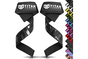 Titan Armour® Weight Lifting Straps | Extra-Long Neoprene Padded Heavy-Duty Weightlifting Straps | Deadlifts | Anti-Slip Gel Option | Gym Accessories Men & Women