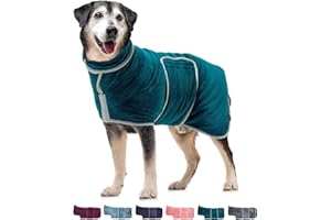 Lucky Paws® Hundebademantel - doppellagiger Bademantel Hund - schneller trocken in Minuten, absorbierendes Hundehandtuch & weicher Hunde Bademantel in 1 - Luxus Hundehandtuch Bademantel (Giant, Teal)