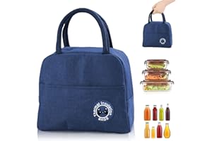 JIASHA Borsa Termica, Borsa Pranzo Borsa da Picnic lunch bag Pranzo al sacco thermal bag Riutilizzabile a Tenuta stagna Pranzo picnic per Uomo, Donna, Bambino, Ufficio, Scuola e Picnic (blu)