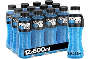 Powerade Ice Storm, Bebida Isotonica, Sin Gluten y Refrescante - Pack de 12 Botellas de 500ml