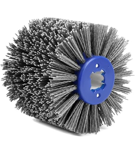 2 Brosses Abrasives Grain 80 - Diam. 120 Mm, Largeur 100 Mm, Pour Machine à Satiner, Nylon Renforcé - 12