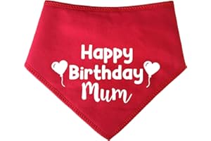 Spoilt Rotten Pets Red 'Happy Birthday Mum ' Dog Bandana Birthday Card From The Dog (Size 2 Small Dogs Terriers & Cockerpoo)