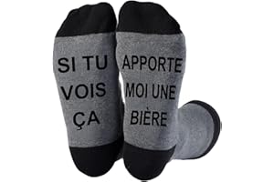 FLYWORLD Chaussettes fantasie Noel Chaussettes Droles Chaussettes Courtes Fantaisie Cadeaux Nouveaute pour Les Amateurs Homme Femme Couple Funny Socks,Taille unique,Gris